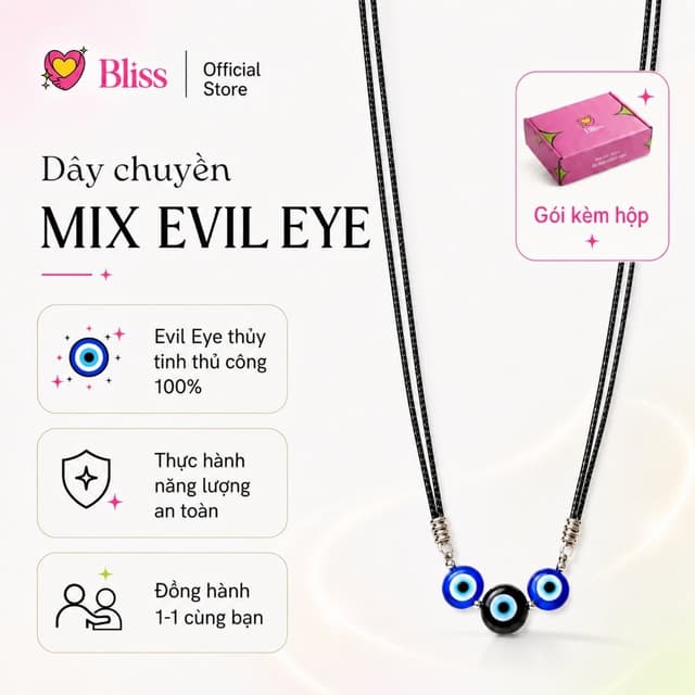Dual Evil Eye Wax Cord Necklace