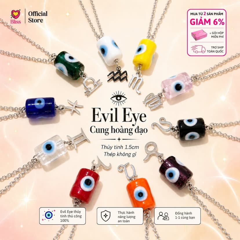 Steel Chain Lu Thong Evil Eye Necklace