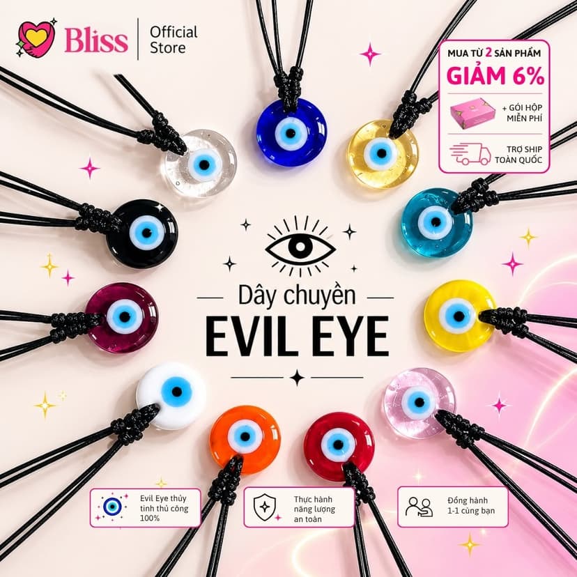 Statement 2.5cm Evil Eye Necklace
